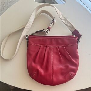 Coach Red Leather Crossbody Bag